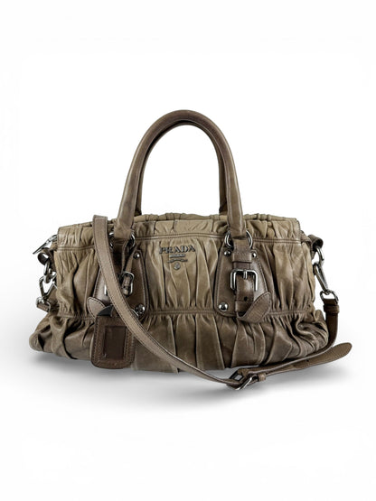 2010s Prada Tessuto Gaufre 2Way Handbag | O/S, Brown