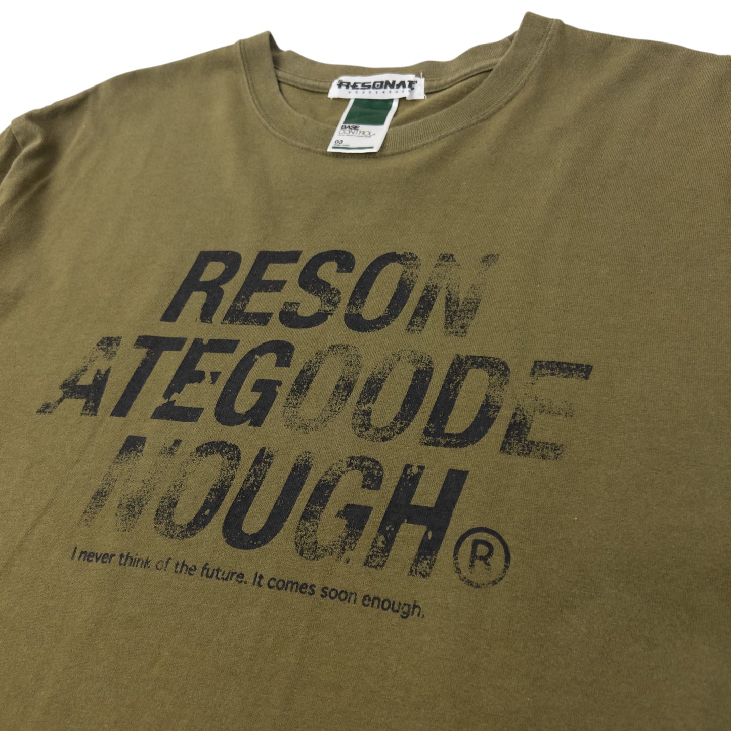 Vintage 90s Good Enough RESONATE Future Graphic T Shirt Size M | Medium, Green