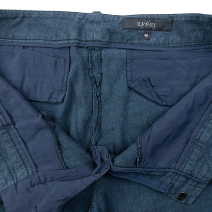 Vintage 2000s Gucci Linen Trousers Size W35 | W35, Navy