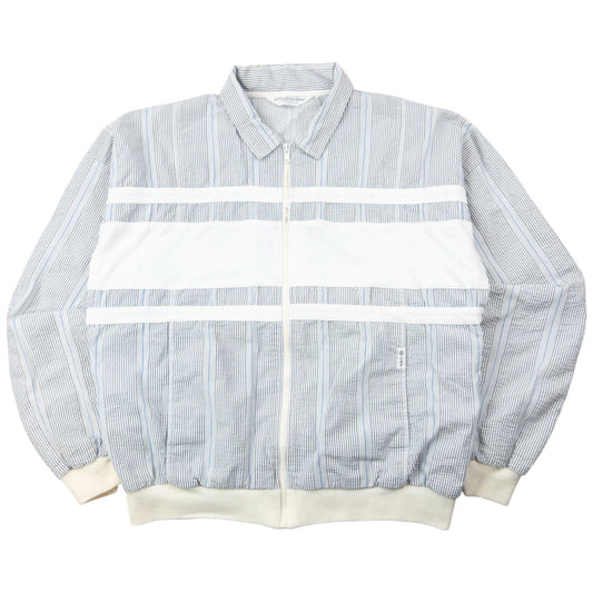 Vintage 80s Dior Monsieur Striped Zip Up Jacket Size S | Small, Grey