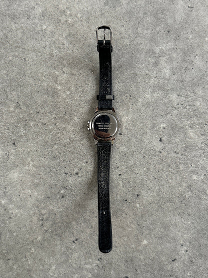 Vintage 1990s Silver Tone Japan Movement Round Quartz Watch