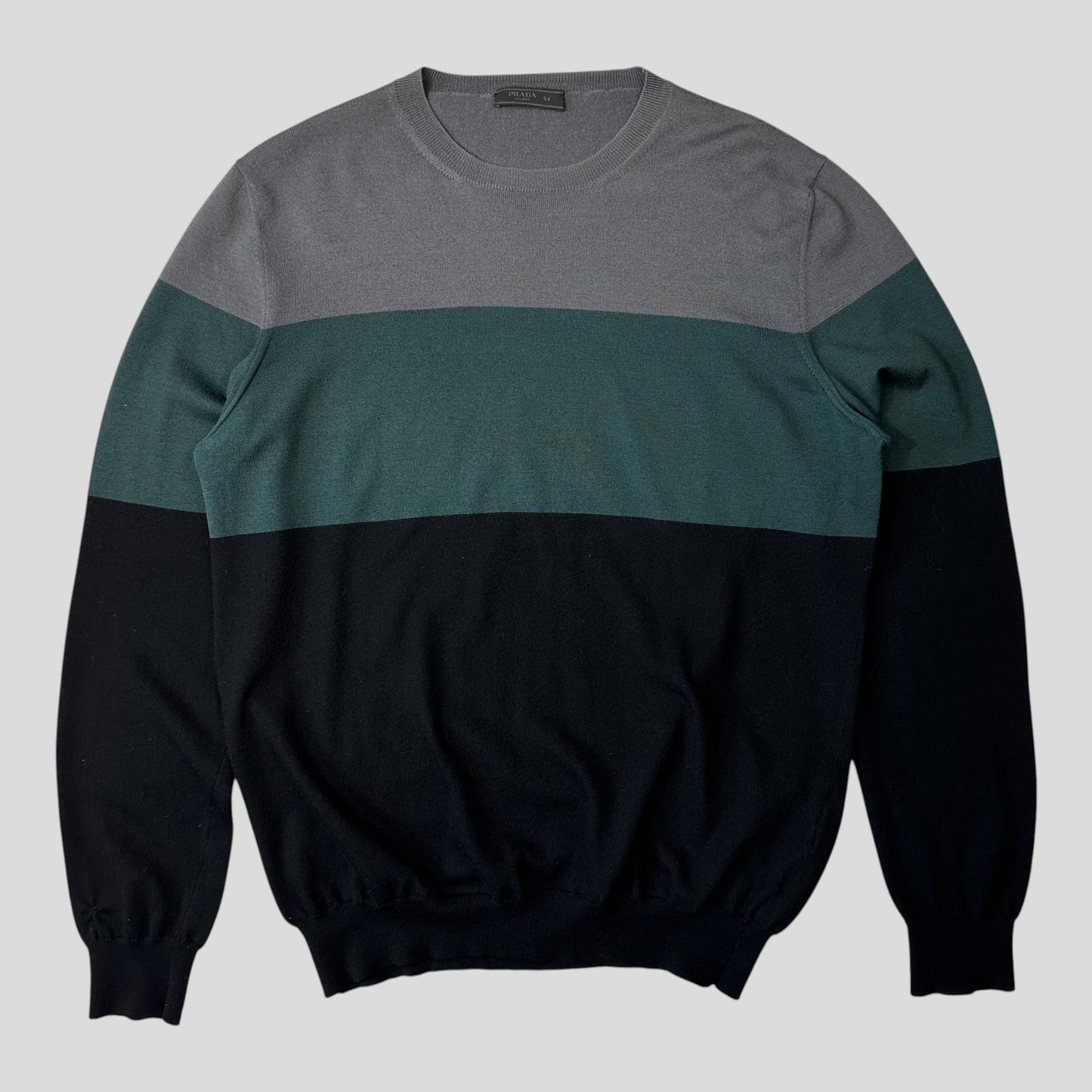 Prada 2015 Tri-colour Virgin Wool Lightweight Crewneck Jumper - M/L | Default Title, Multicoloured