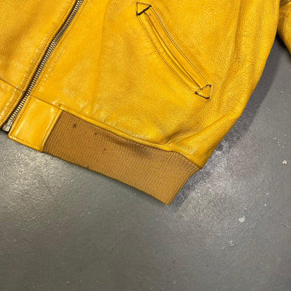 Avirex Leather Jacket In Yellow ( XXL )