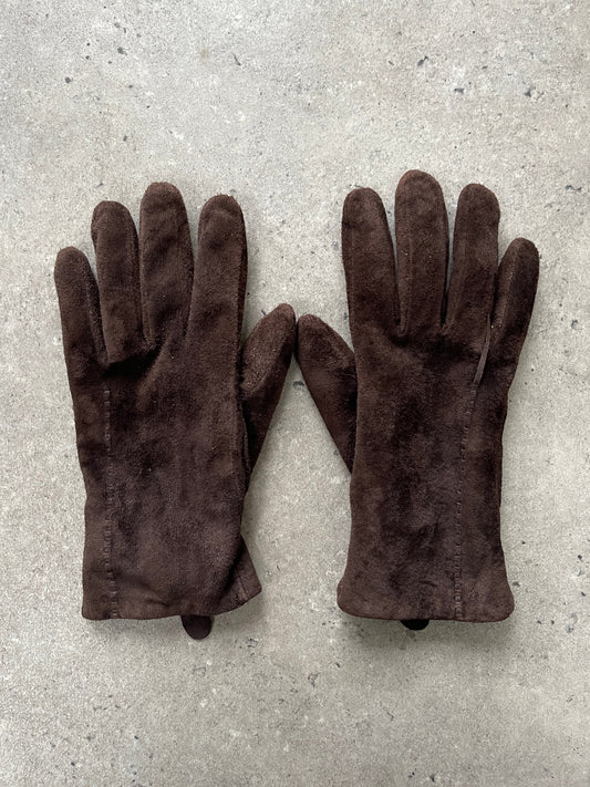 Vintage 2000s Suede Leather Gloves - M