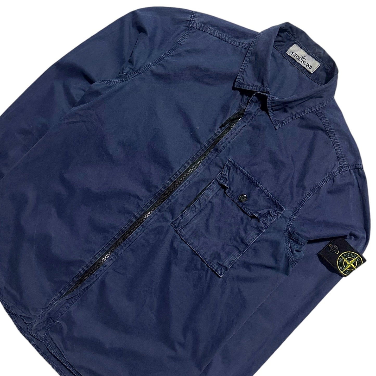 Stone Island Zip Up Canvas Overshirt