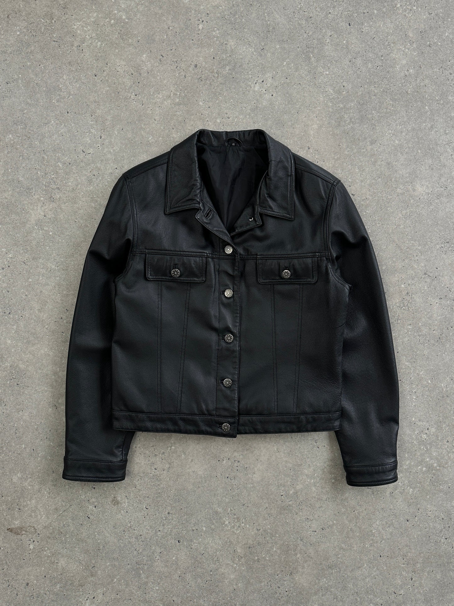 Vintage Boxy Leather Jacket - S/M