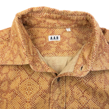 Vintage 2000s Yohji Yamamoto A.A.R Snake Print Long Sleeve Button Up Shirt Size S | Small, Orange