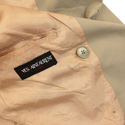 Vintage 80s YSL Yves Saint Laurent Trench Jacket Size L | Large, Beige