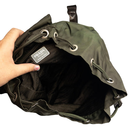Vintage 2000s Prada Bucket Backpack | O/S, Green