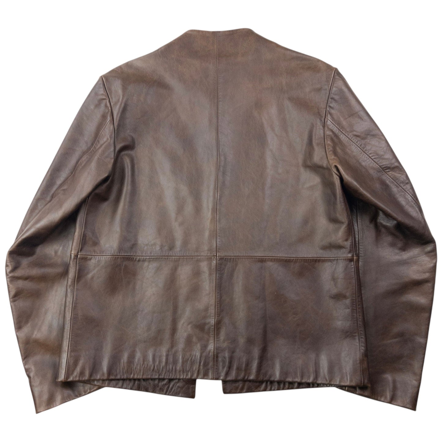 Vintage 2000s DKNY Jeans Leather Jacket Size S | Small, Brown