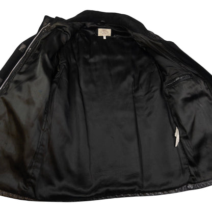 Vintage Armani Jeans Zip Up Leather Jacket Size M