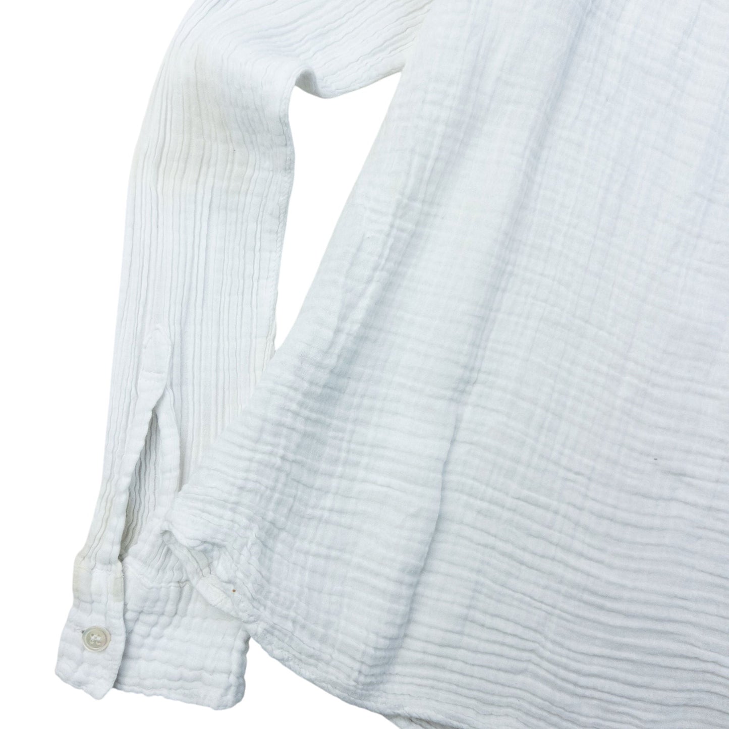Vintage 90s Plantation By Issey Miyake Crinkle Button Up Shirt Womens Size S | Small, White