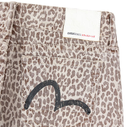 Vintage Evisu Double Gull Leopard Print Japanese Denim Jeans Size W30 | W30, Multicoloured