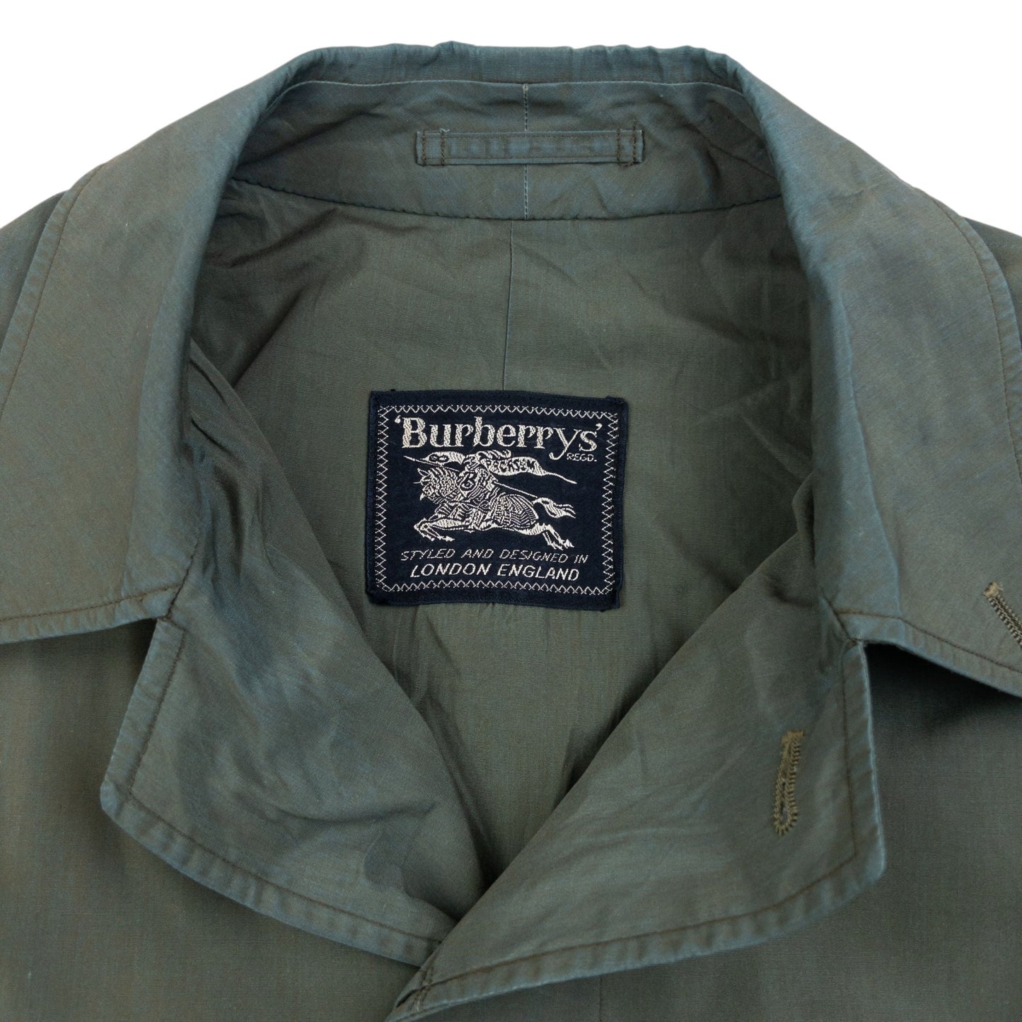 Vintage 80s Burberry Iridescent Trench Jacket Size L | Large, Green