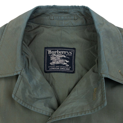 Vintage 80s Burberry Iridescent Trench Jacket Size L | Large, Green