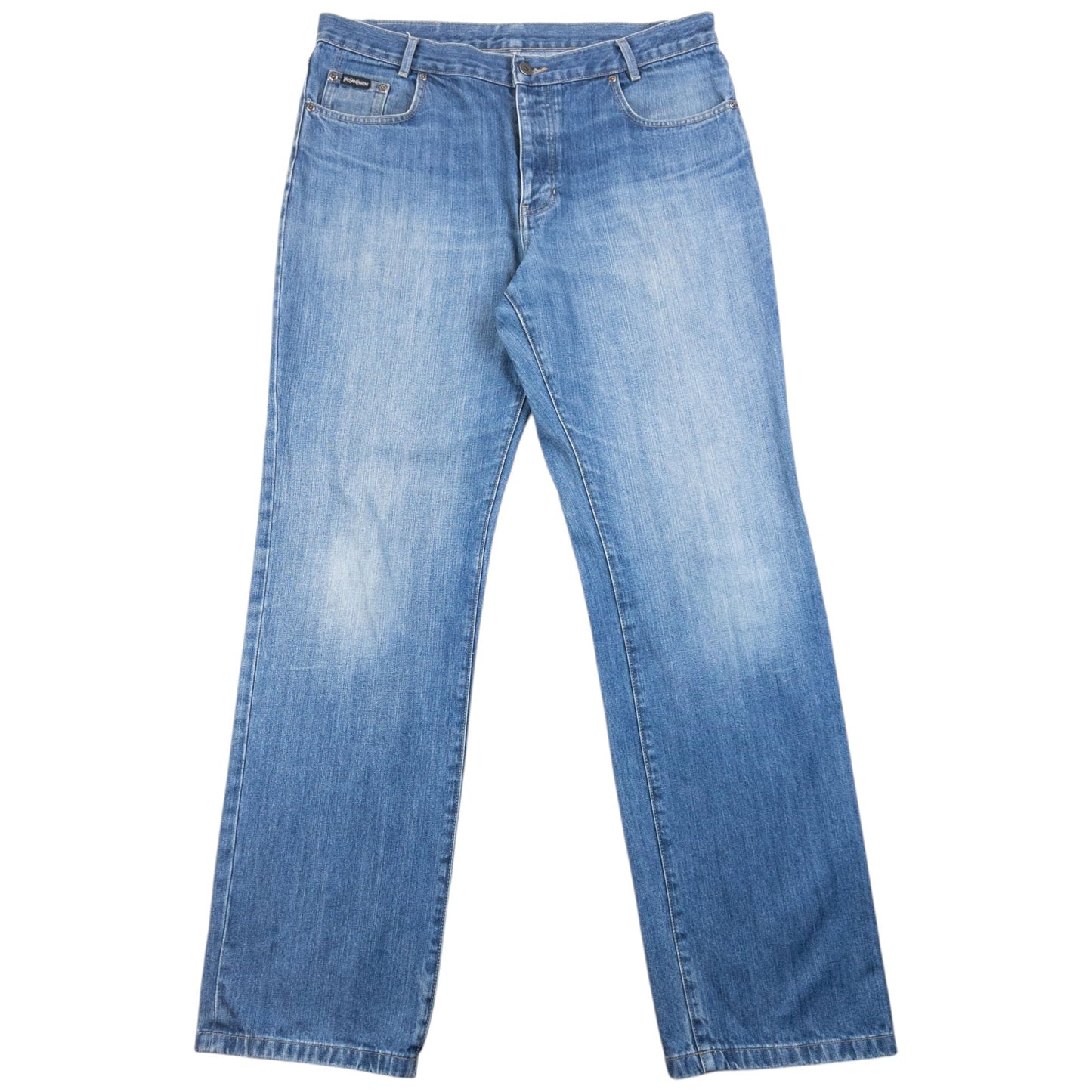 Vintage 2000s YSL Yves Saint Laurent Embroidered Denim Jeans Size W36 | W36, Blue