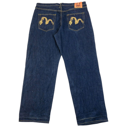 Vintage 2000s Evisu Double Dragon Gull Japanese Denim Jeans Size W40 | W40, Multicoloured