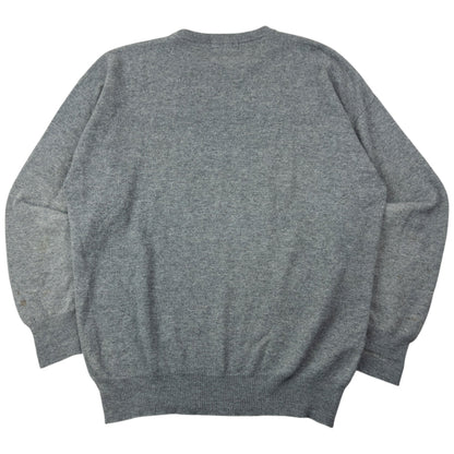 Vintage 90s YSL Yves Saint Laurent Wool Jumper Size L | Large, Grey