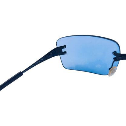 Vintage 2000s Chanel Rimless Sunglasses | O/S, Blue