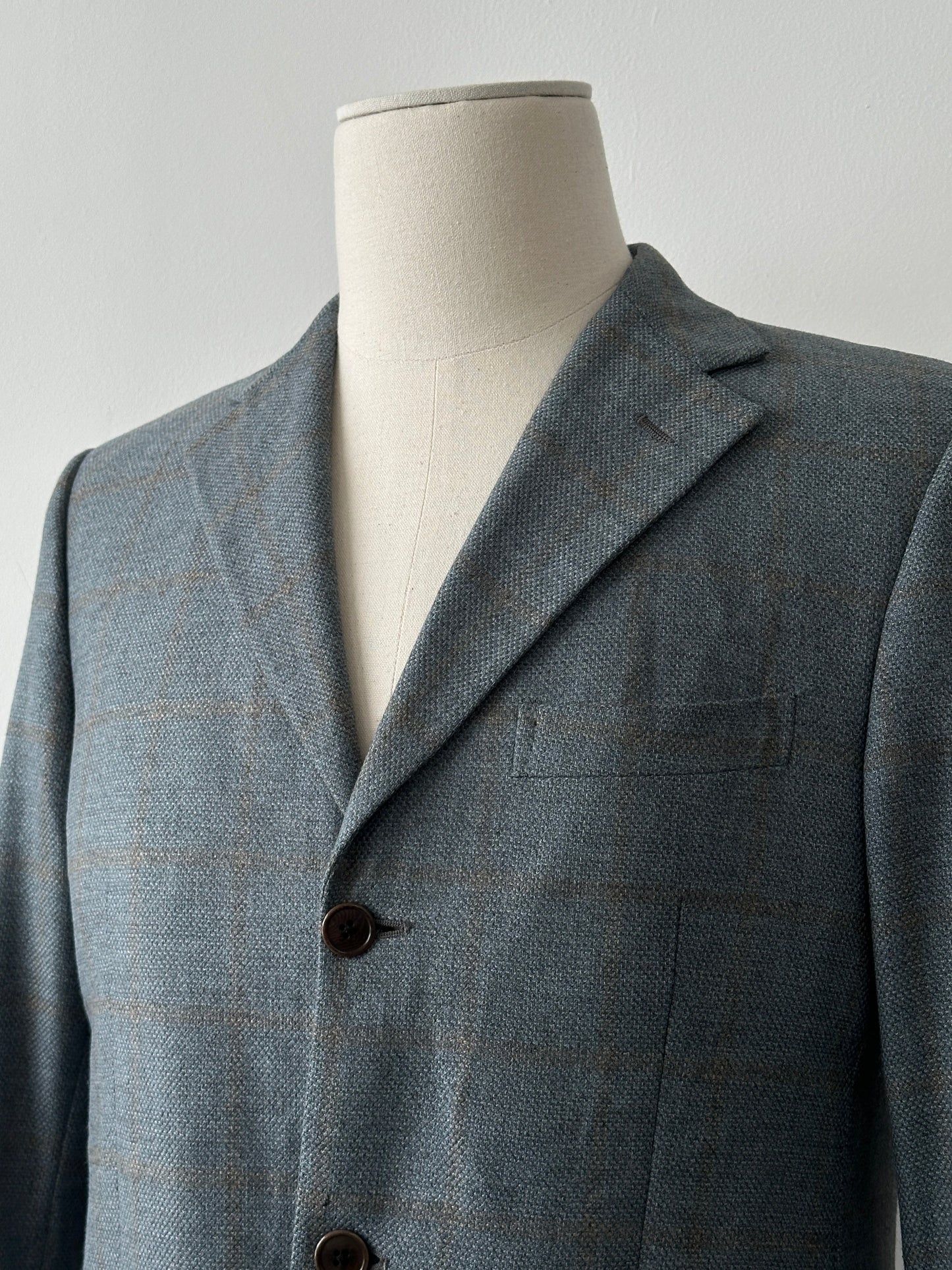Loro Piana 1990s Check Wool Cashmere Blazer - 36R