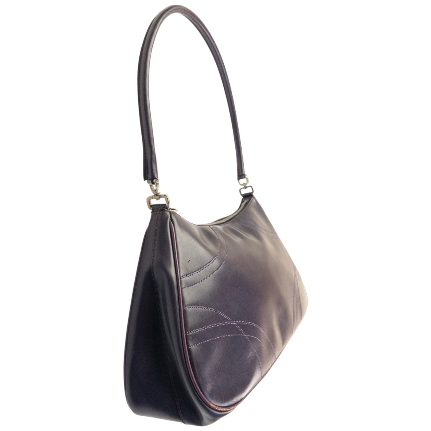 Vintage 2000s Prada Leather Shoulder Bag | O/S, Purple