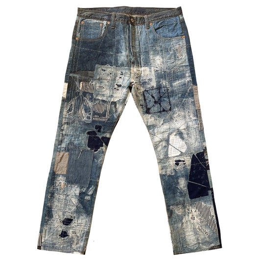 Boro Sashiko Distressed 501 Jeans - W36"