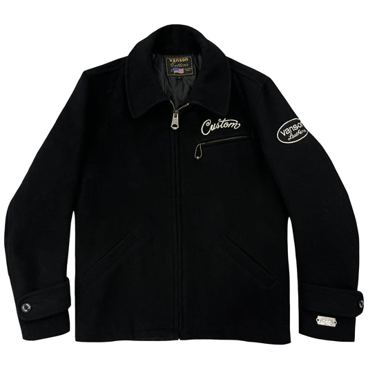 Vanson Leathers Wool Motorcycle Jacket - S | Small, Black