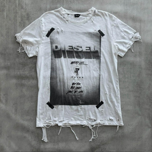 DIESEL DISTRESSED T-SHIRT | O/S, Red