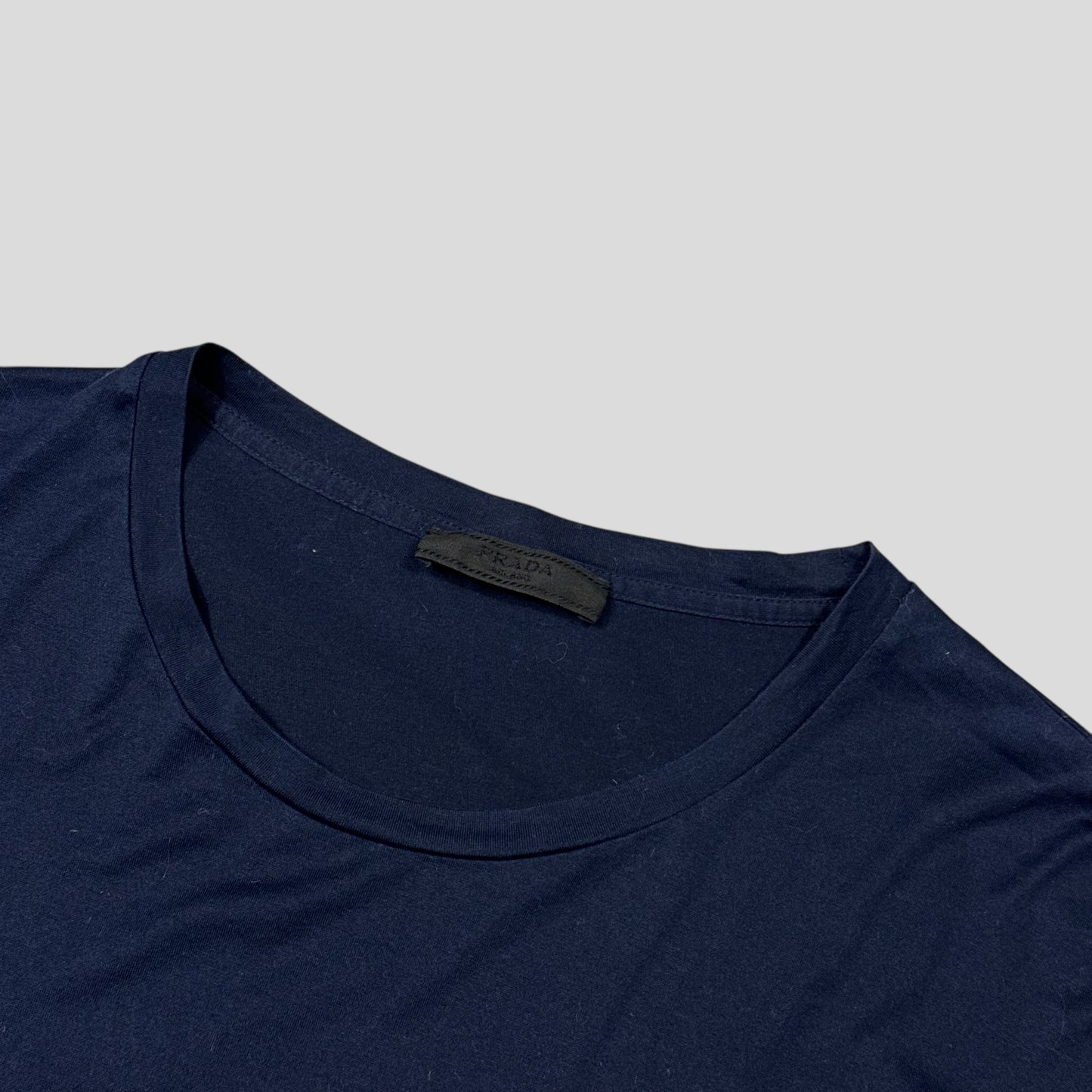 Prada 2016 Navy Blue Soft Cotton Pocket Logo T-shirt - L/XL | Default Title, Multicoloured