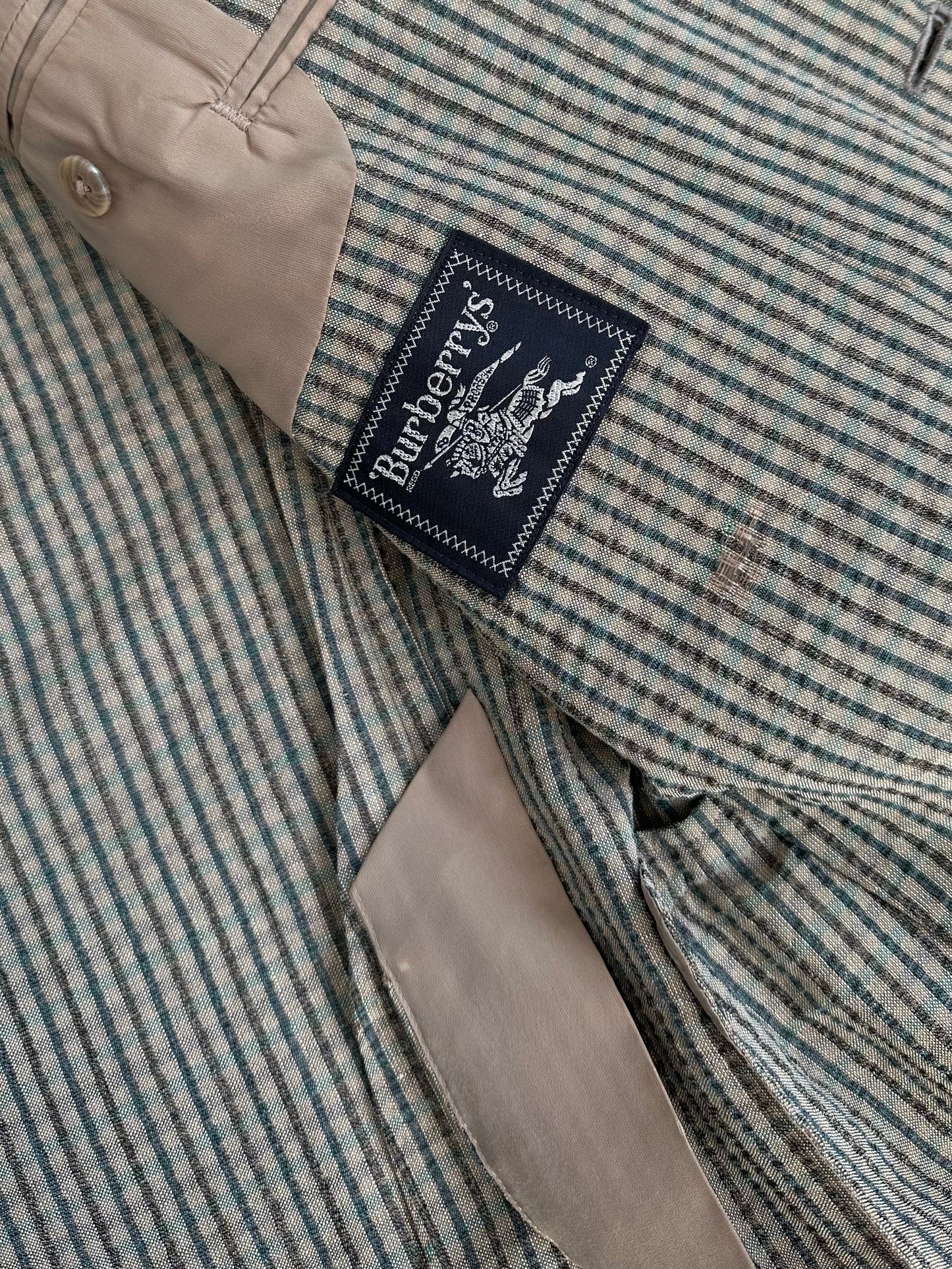 Burberry 1990s Wool Silk Check Unlined Blazer - S