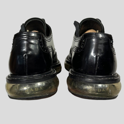 Prada Air Levitate Brogues Black Leather Derby Shoes - UK9