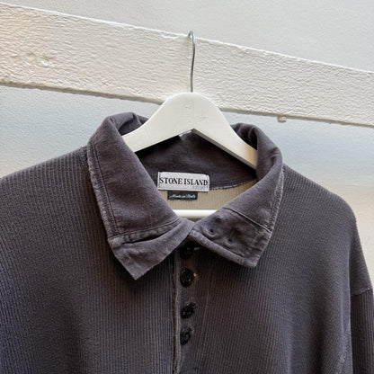 Early 00’s Stone Island Ribbed Knit Jumper (XL) | Extra Large, Charcoal