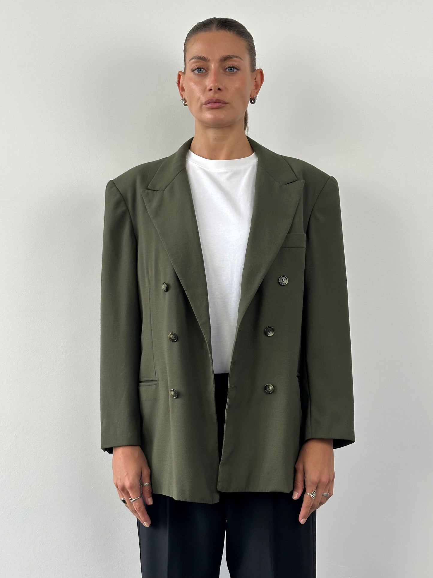 Max Mara Wool Double Breasted Blazer - XL