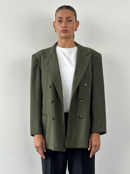 Max Mara Wool Double Breasted Blazer - XL