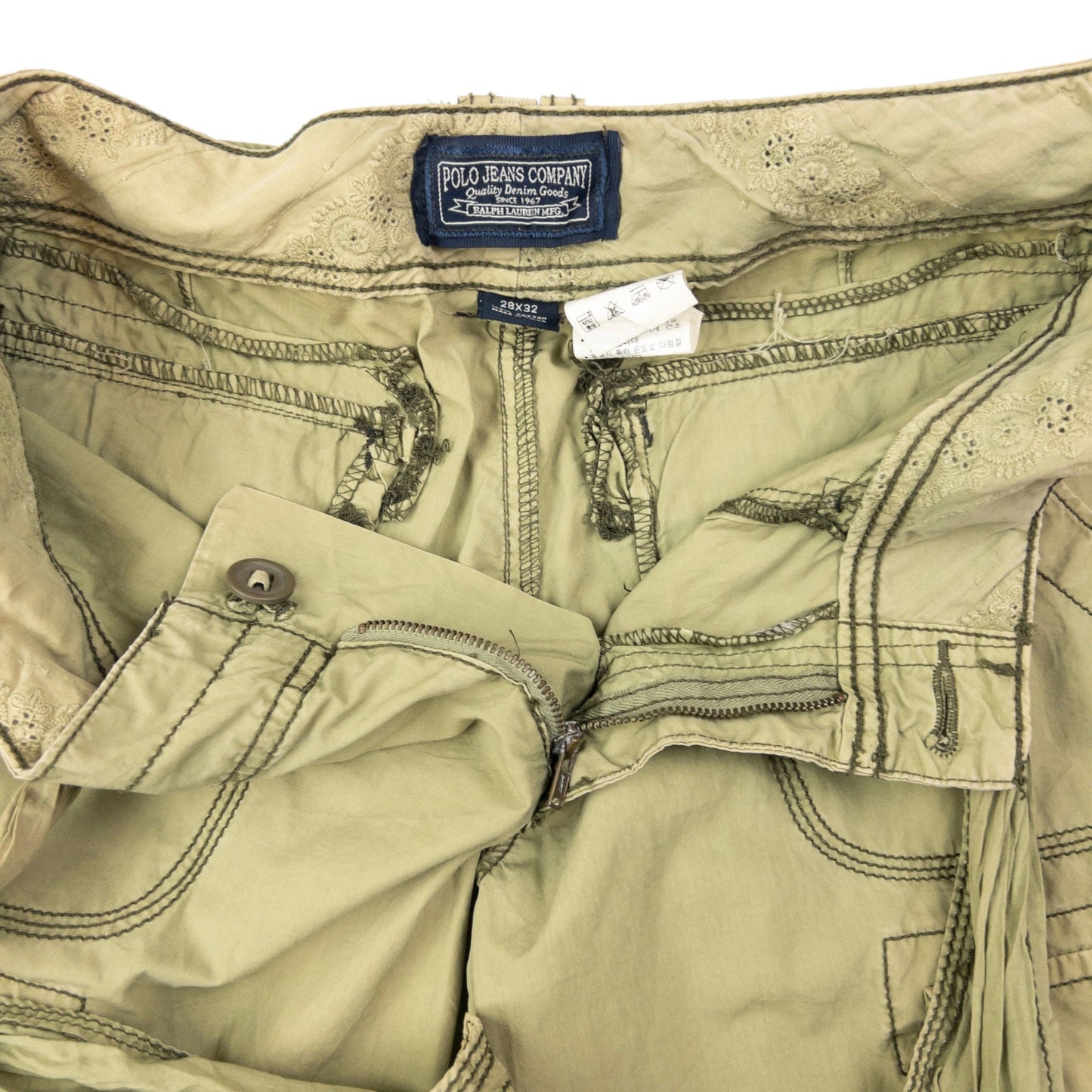 Vintage Ralph Lauren Polo Jeans Roll-Up Cargo Trousers Size W33