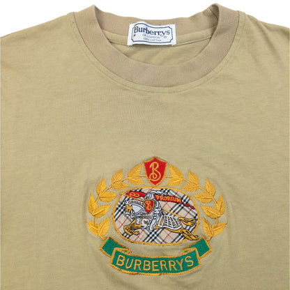 Vintage 90s Burberry Embroidered T Shirt Size S | Small, Multicoloured