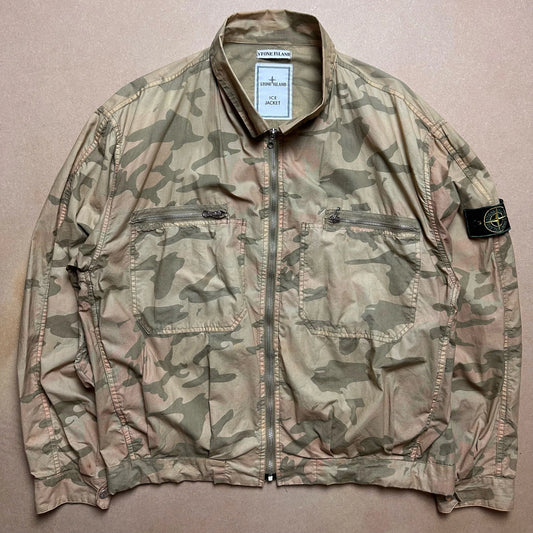 S/S 1989 Cotton Poplin Ice Camouflage Bomber Jacket