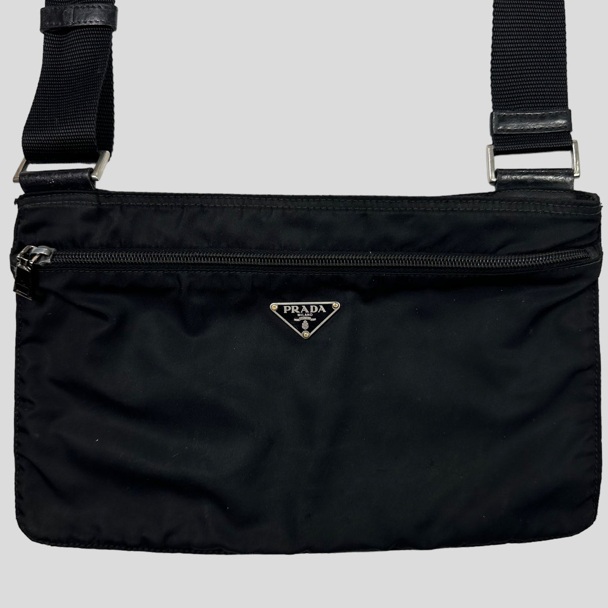 Prada Milano 00’s Nylon Rectangle Crossbody Bag | O/S, Black