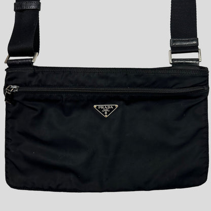 Prada Milano 00’s Nylon Rectangle Crossbody Bag | O/S, Black