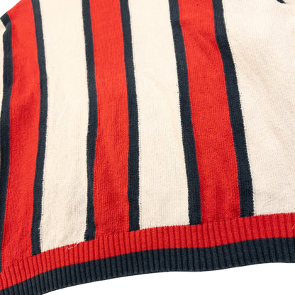 Vintage 90s Valentino Striped Jumper Size M | Medium, Red, Navy, Cream