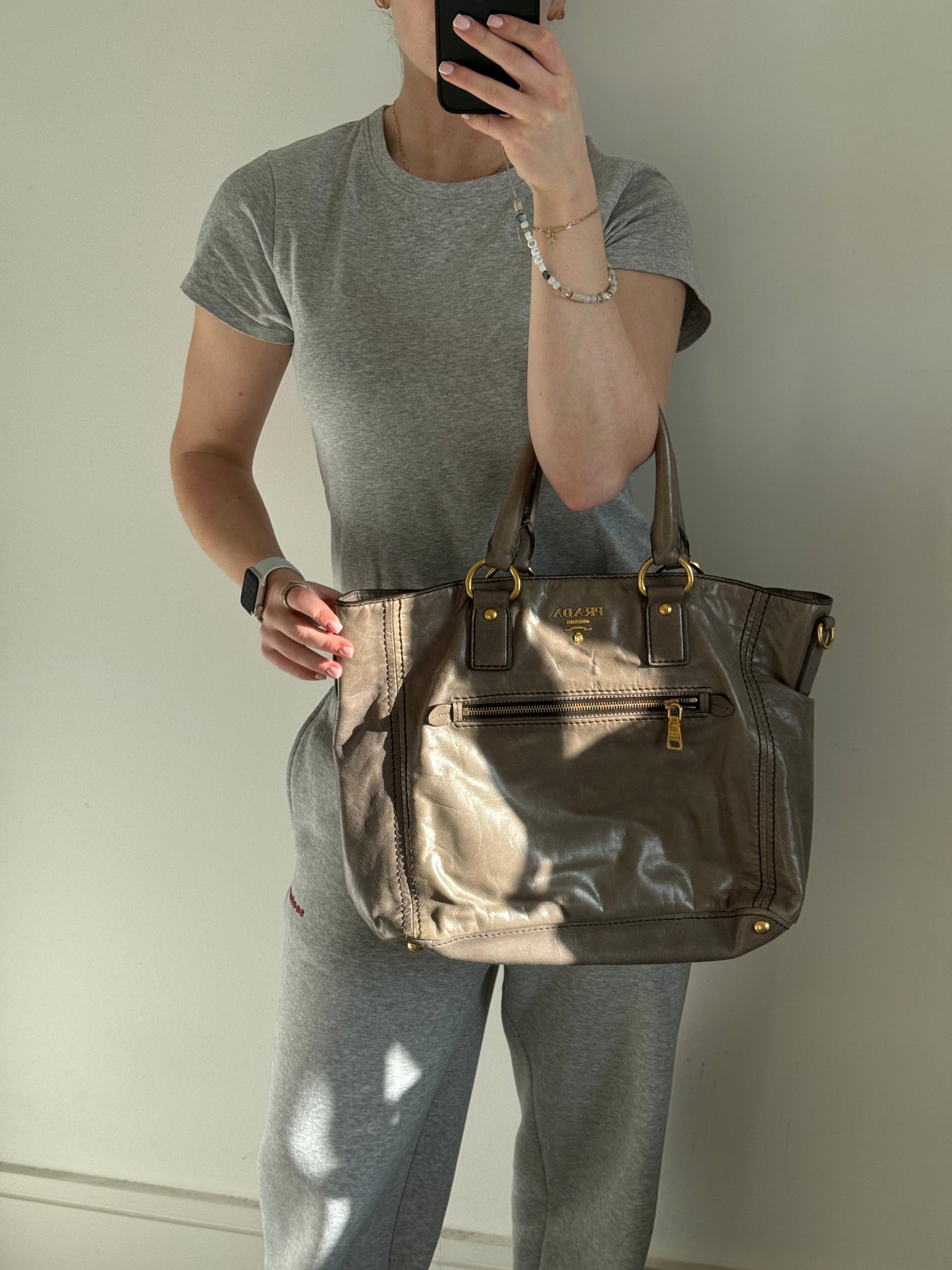 2010s Prada Vitello Shine Cargo Tote Bag | O/S, Multicoloured