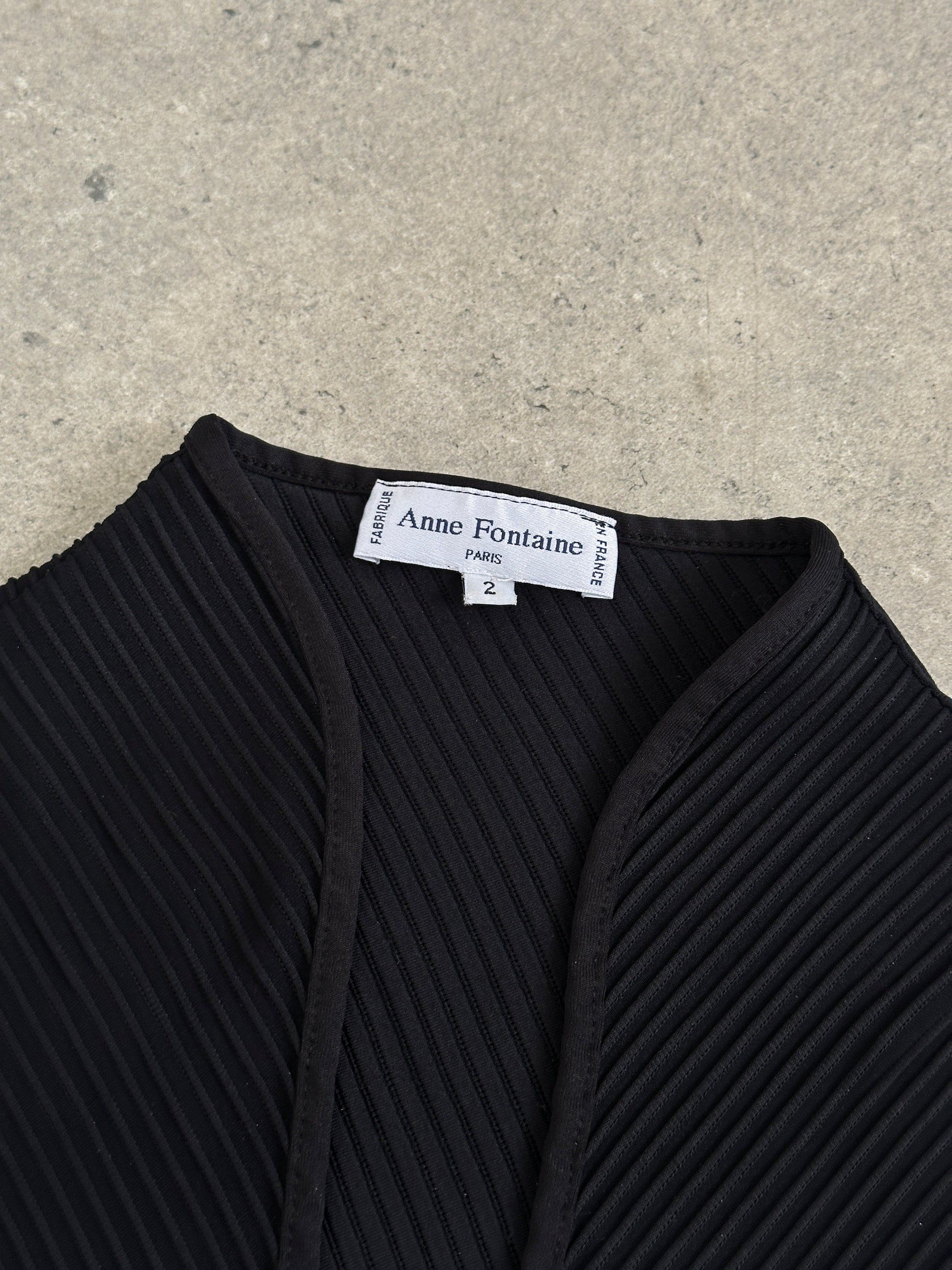 Anna Fontaine 2000s Ribbed Wrap Top - S