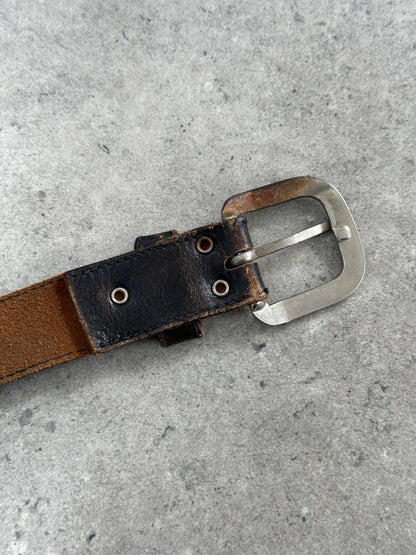 Vintage 1980s Distressed Leather Belt - W27-35