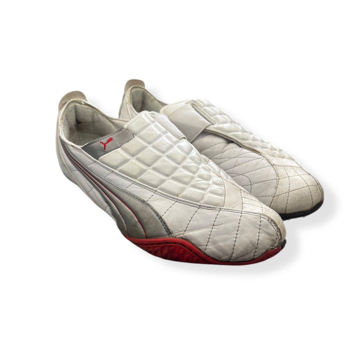2005 Puma Uke Leather White/Silver (UK10) | Default Title, Multicoloured
