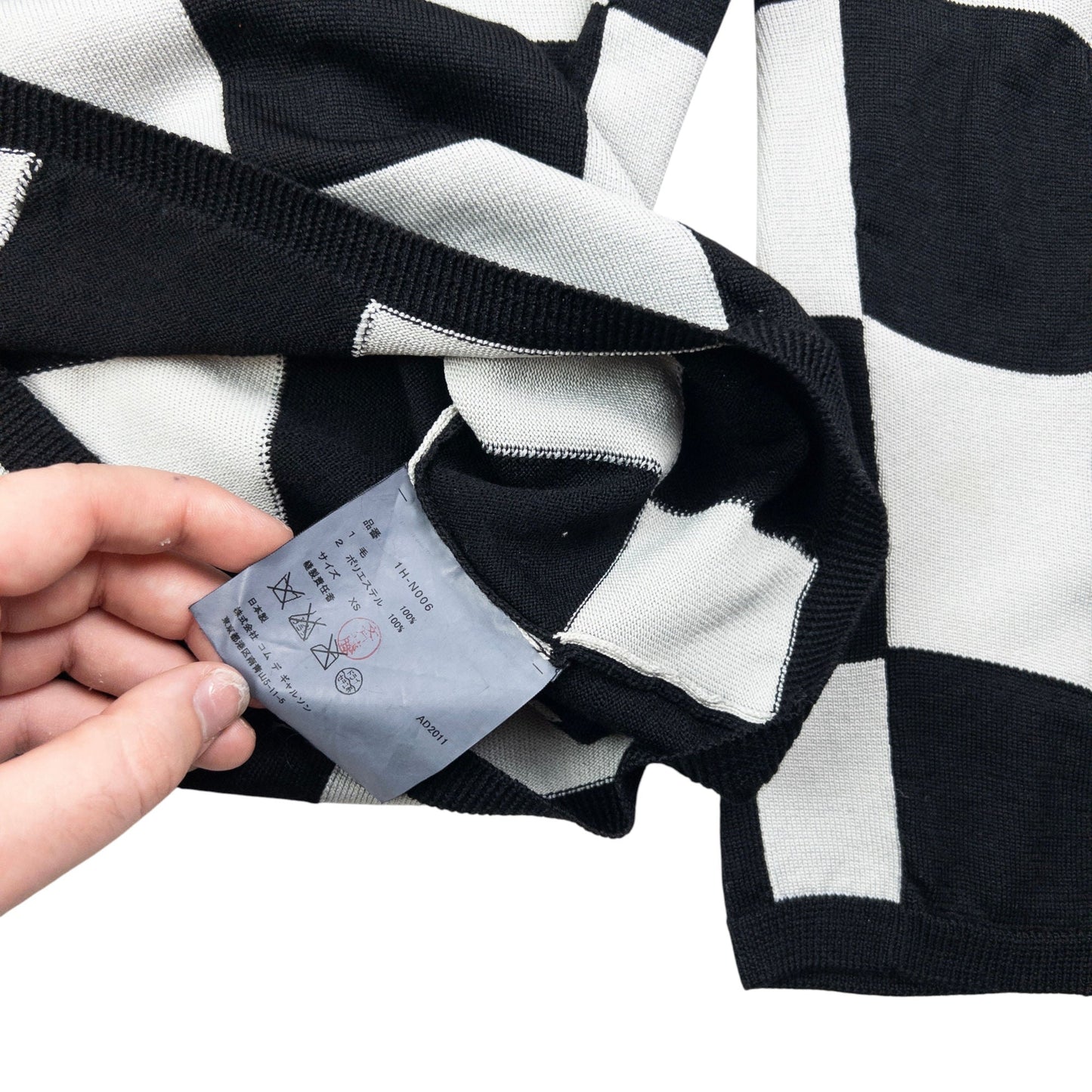 Vintage Comme Des Garçons BLACK Checkerboard Jumper Womens Size M