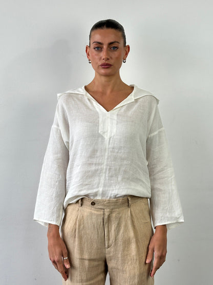 Max Mara Pure Linen Hooded Top - S/M