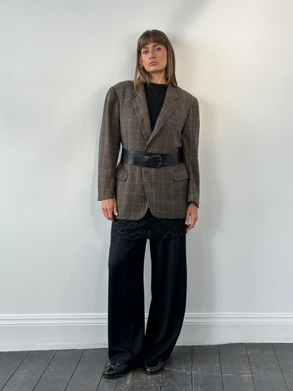 Burberry 1990s Wool Cashmere Check Blazer - 44R/XL
