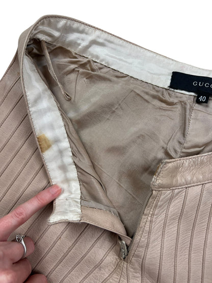 Gucci F/W 1999 leather pinstripe trousers Tom Ford era