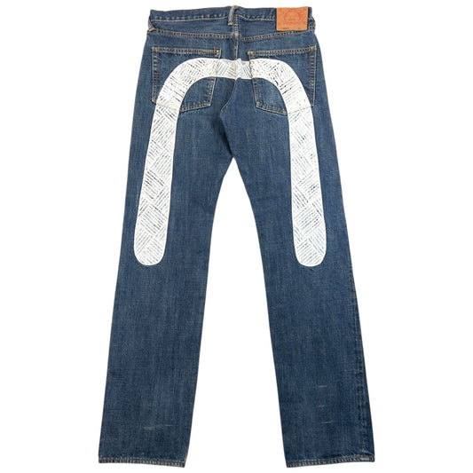 Vintage 2000s Evisu Embroidered Daicock Japanese Denim Jeans Size W32 | W32, Multicoloured