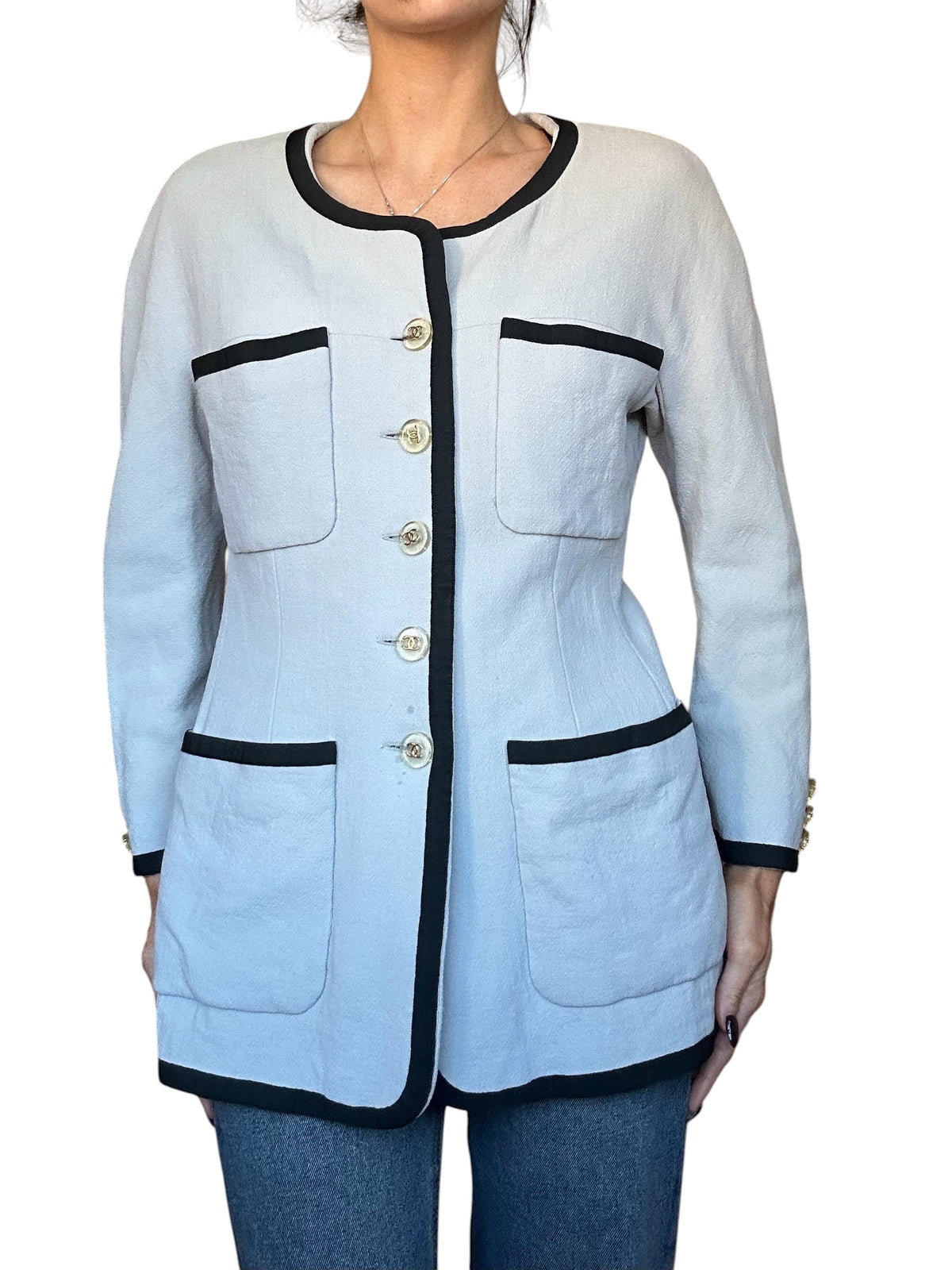 Chanel c.1990 Top and Jacket Set | O/S, Grey